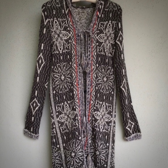 Free People S-S Kai Pom Pom Tassel BoHo Cardigan - Picture 2 of 9